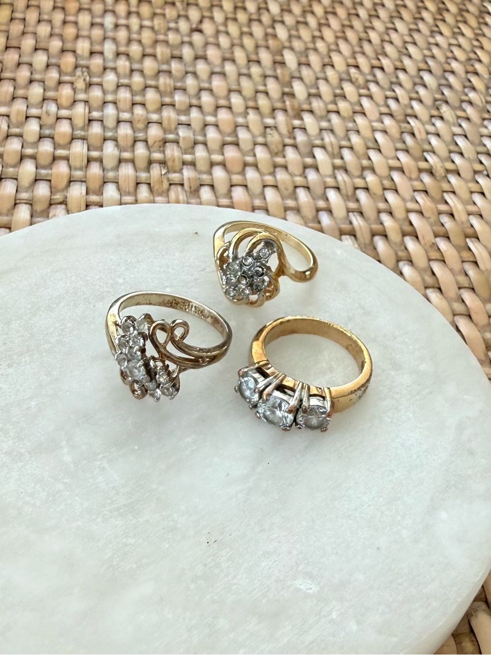 Vintage Estate Cocktail Rings - Stamped - Picture 2 of 10